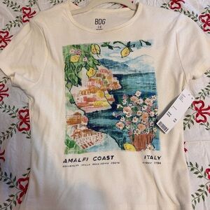 Urban Outfitters Cream Amalfi Coast Graphic Tee